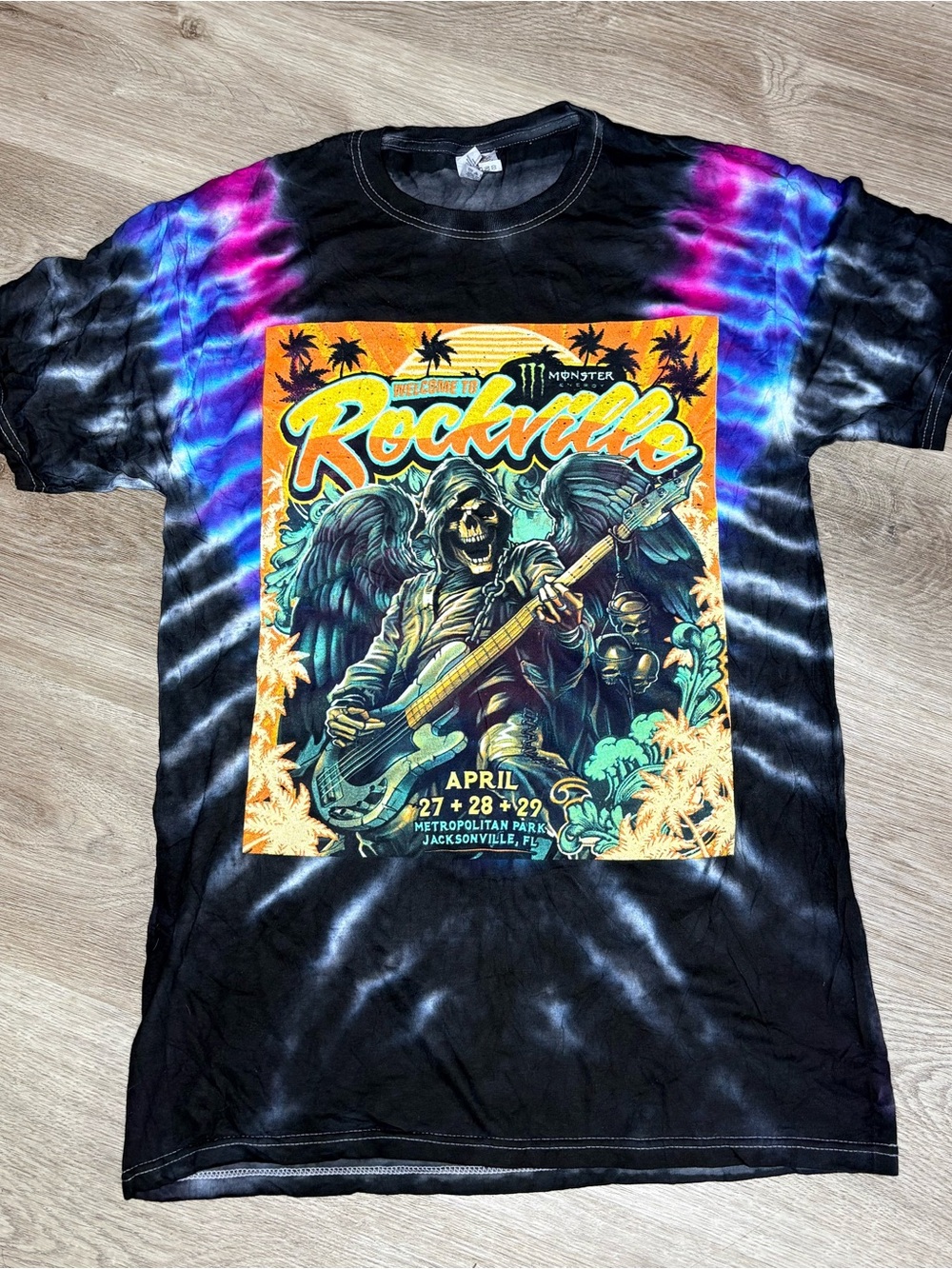 Rockville Festival Tie Dye Band Tee Size M Double Sided Graphic